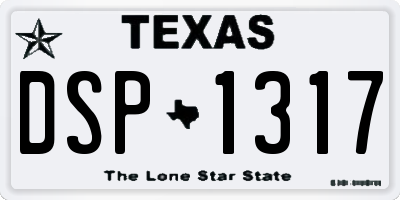 TX license plate DSP1317