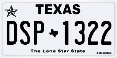 TX license plate DSP1322