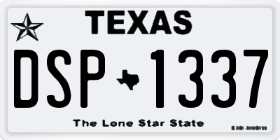 TX license plate DSP1337