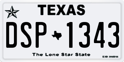 TX license plate DSP1343