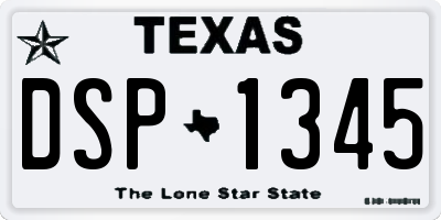 TX license plate DSP1345