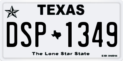 TX license plate DSP1349