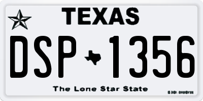TX license plate DSP1356