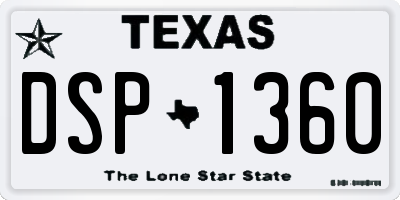 TX license plate DSP1360
