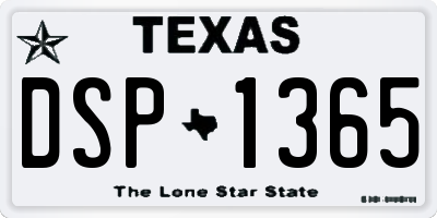 TX license plate DSP1365