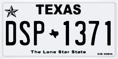 TX license plate DSP1371