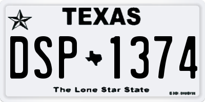 TX license plate DSP1374