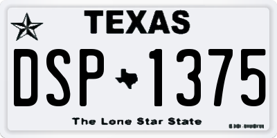 TX license plate DSP1375