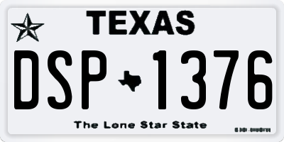 TX license plate DSP1376