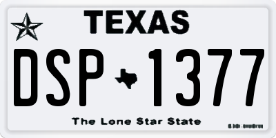 TX license plate DSP1377
