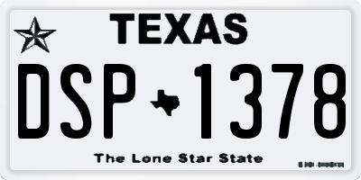 TX license plate DSP1378