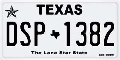 TX license plate DSP1382