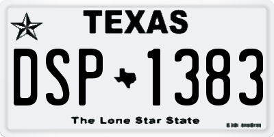 TX license plate DSP1383