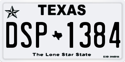 TX license plate DSP1384