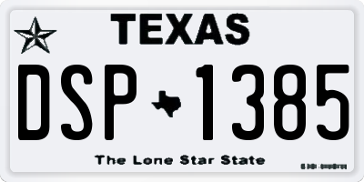 TX license plate DSP1385