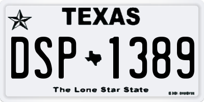TX license plate DSP1389