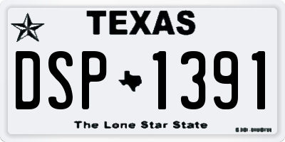 TX license plate DSP1391