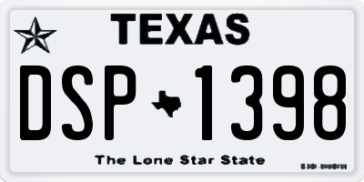 TX license plate DSP1398