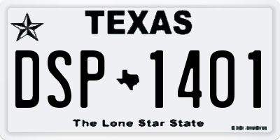 TX license plate DSP1401