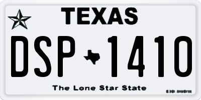 TX license plate DSP1410