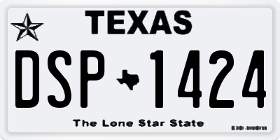 TX license plate DSP1424