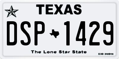 TX license plate DSP1429