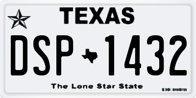 TX license plate DSP1432