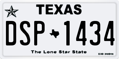 TX license plate DSP1434