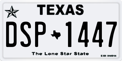 TX license plate DSP1447