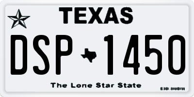 TX license plate DSP1450