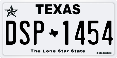 TX license plate DSP1454