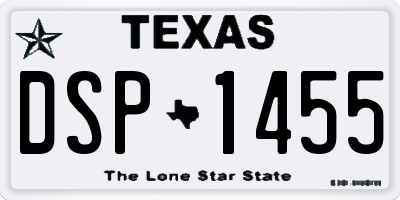 TX license plate DSP1455