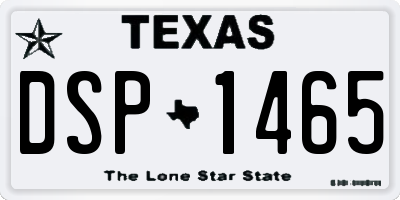 TX license plate DSP1465