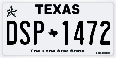 TX license plate DSP1472