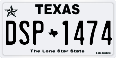 TX license plate DSP1474