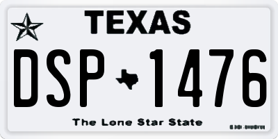 TX license plate DSP1476