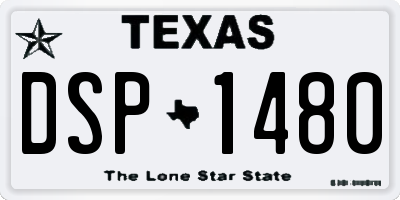 TX license plate DSP1480