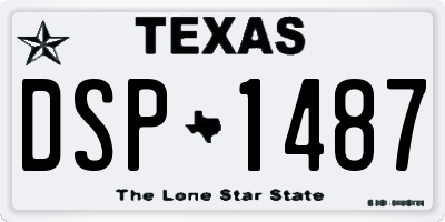 TX license plate DSP1487
