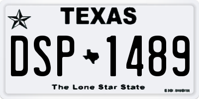 TX license plate DSP1489