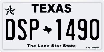 TX license plate DSP1490