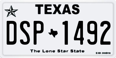 TX license plate DSP1492