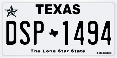 TX license plate DSP1494