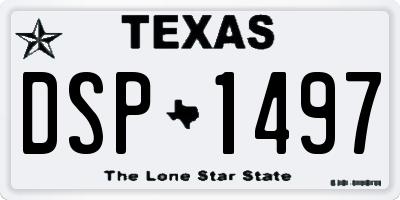TX license plate DSP1497