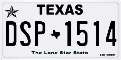 TX license plate DSP1514