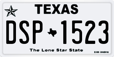 TX license plate DSP1523
