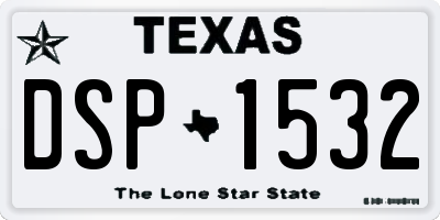 TX license plate DSP1532