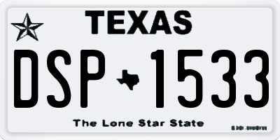 TX license plate DSP1533