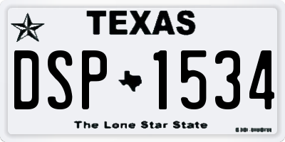 TX license plate DSP1534