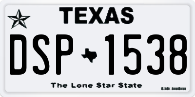 TX license plate DSP1538
