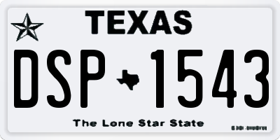 TX license plate DSP1543